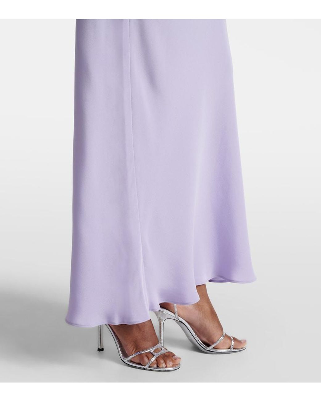 Rodarte Purple Floral-Applique Silk Crepe Maxi Dress