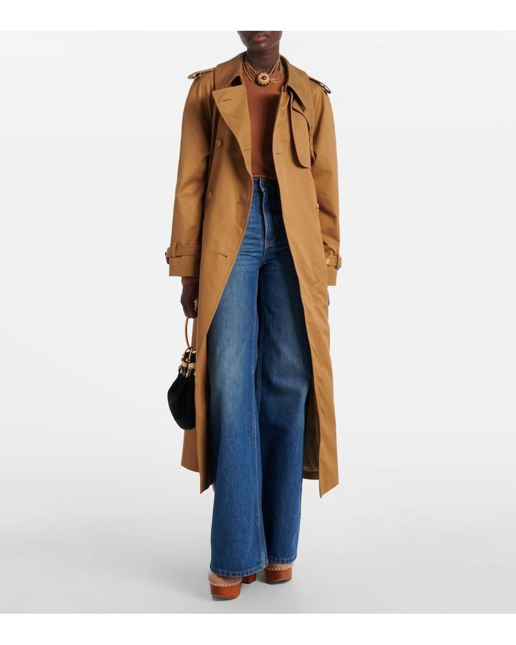 Chloé Brown Cotton Gabardine Trench Coat