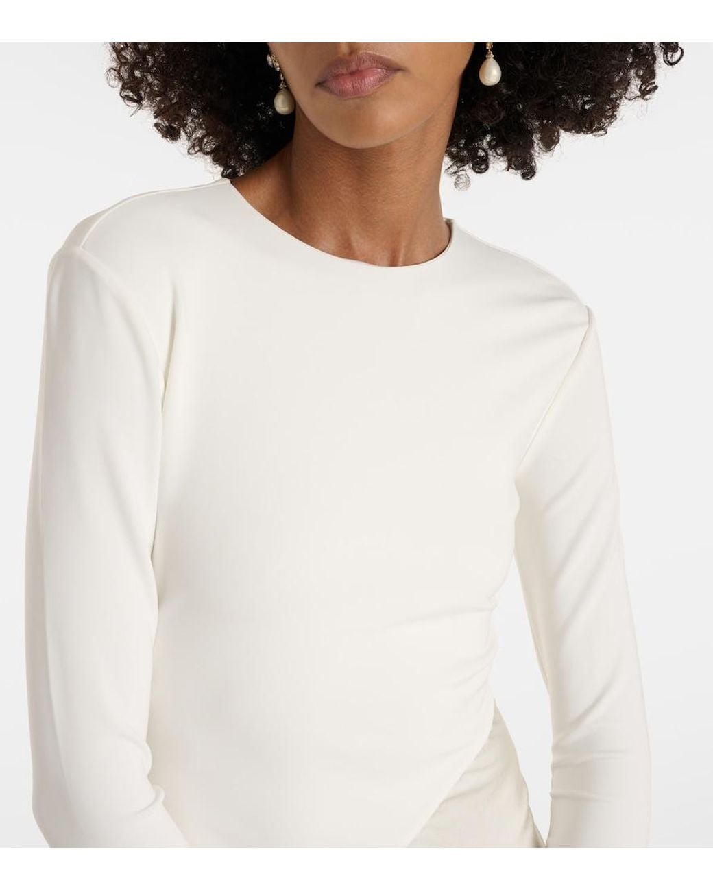 Roland Mouret White Satin And Jersey Gown