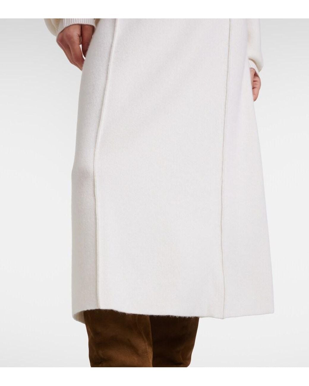 Lisa Yang White Ruthie Cashmere Midi Skirt