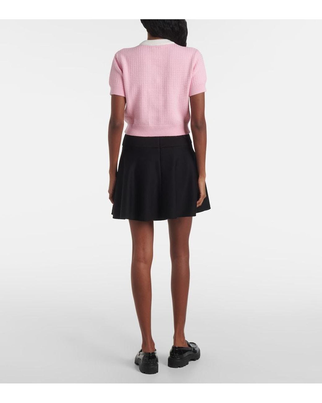 Patou Pink Waffle-Knit Cotton Cardigan