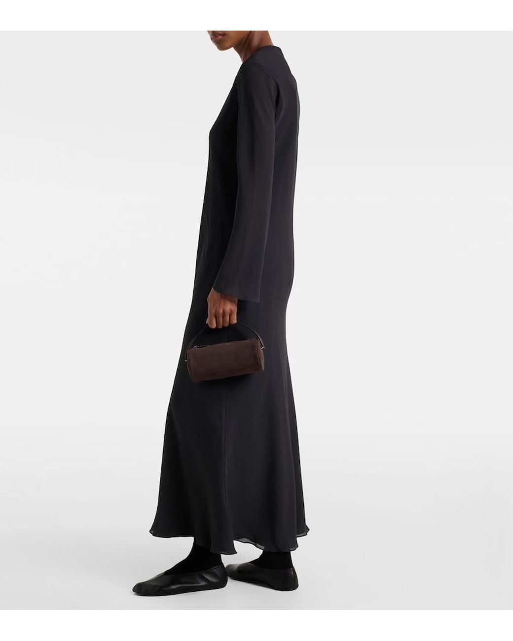 The Row Brown Tote Bag Round 90S Aus Veloursleder