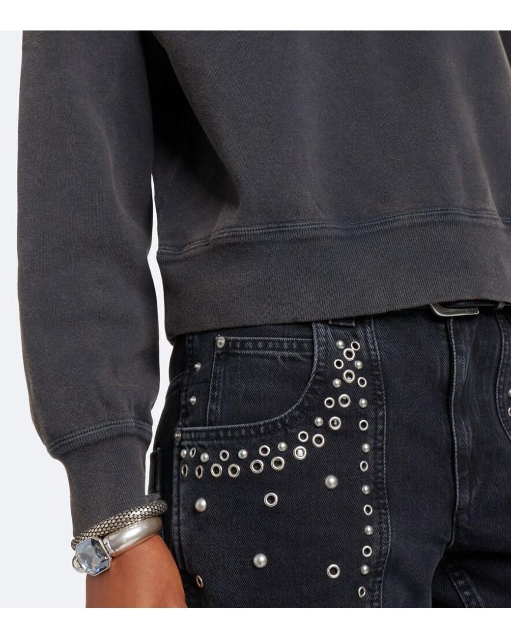 Isabel Marant Black Simony Cotton-Blend Jersey Sweatshirt