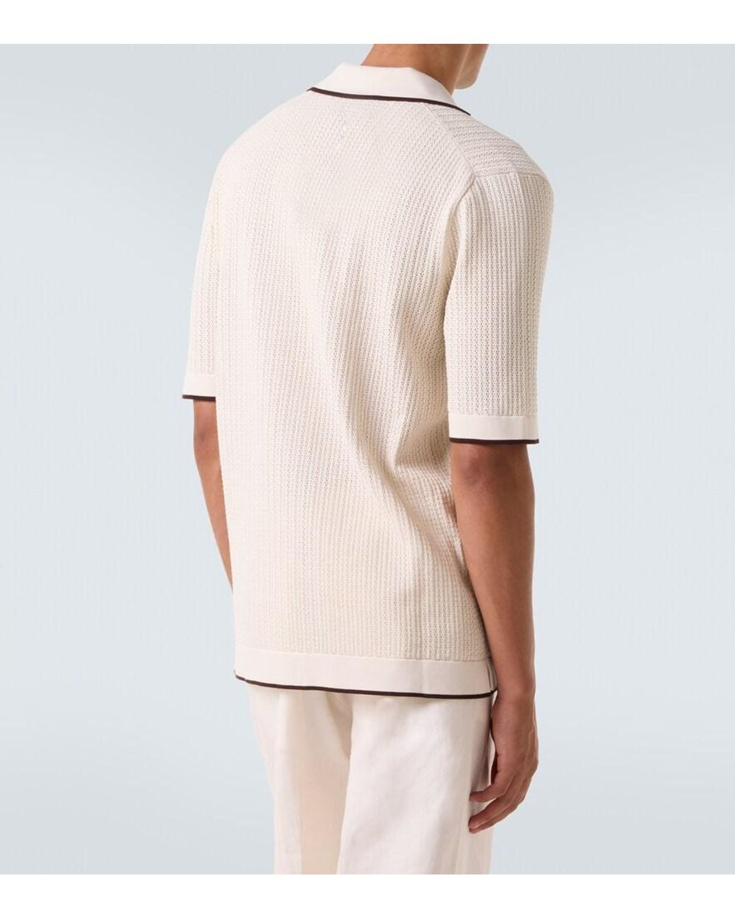 Dolce & Gabbana Natural Dg Knitted Cotton Shirt for men
