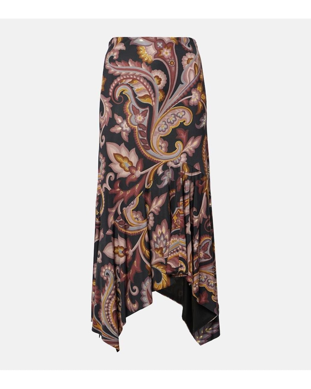 Etro Brown Paisley Jersey Maxi Skirt