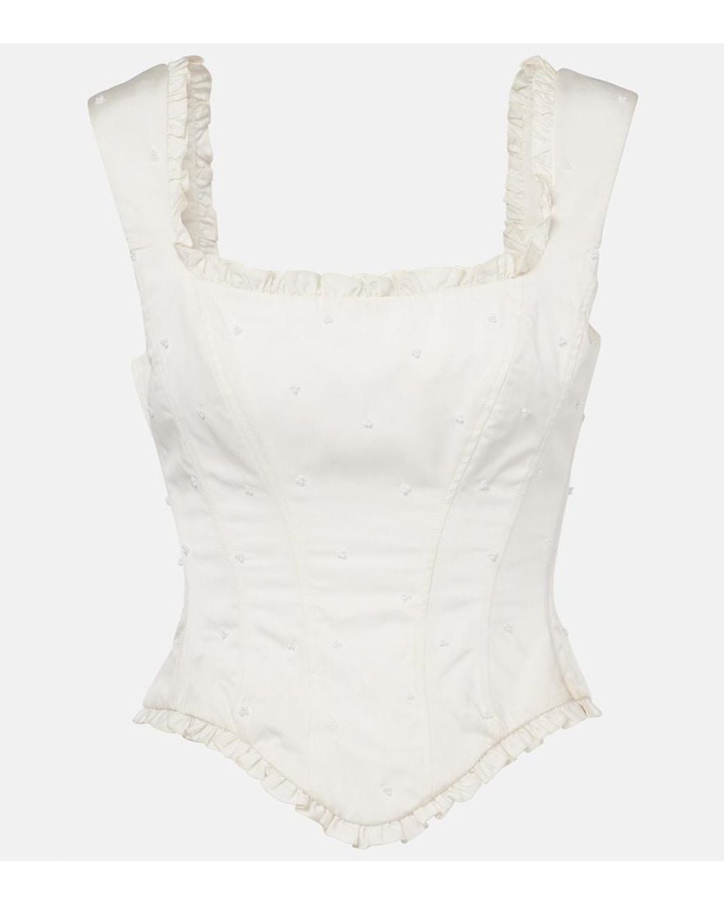 Clio Peppiatt White Camelia Embellished Corset