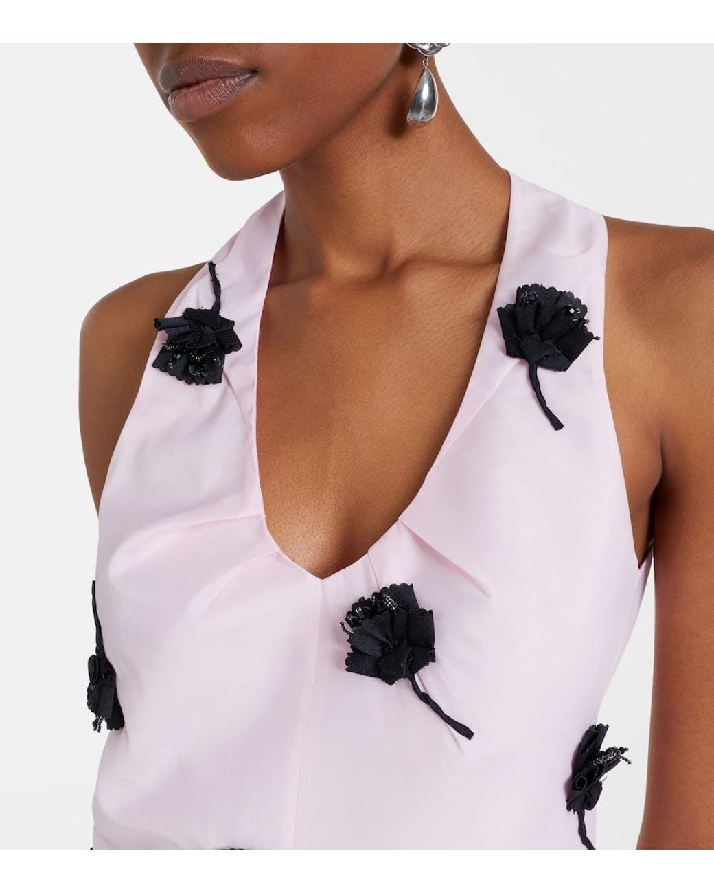 ShuShu/Tong Pink Floral-Appliqué Top