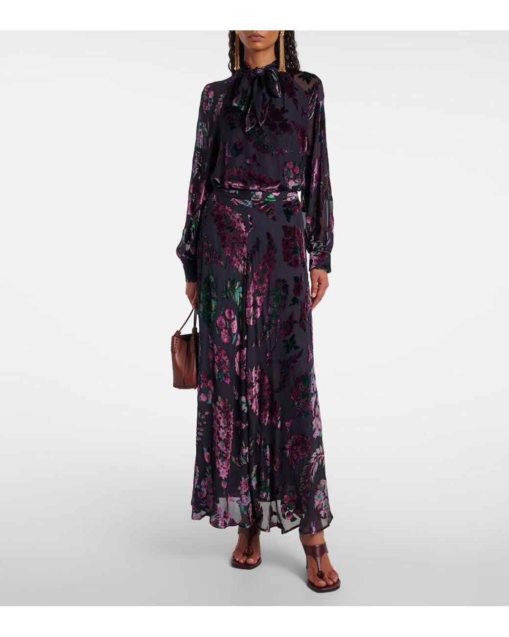 Etro Blue Floral Maxi Skirt