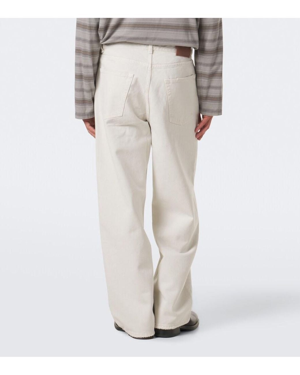 Our Legacy White Vast Cut Distressed Wide-Leg Jeans for men