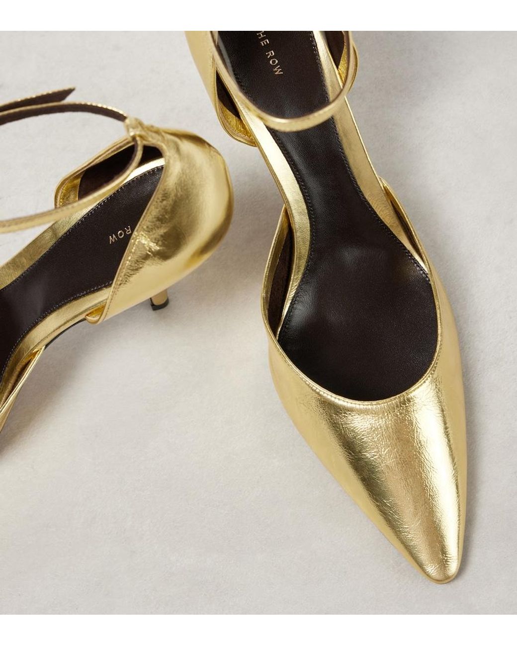 The Row Liisa Metallic Leather Pumps
