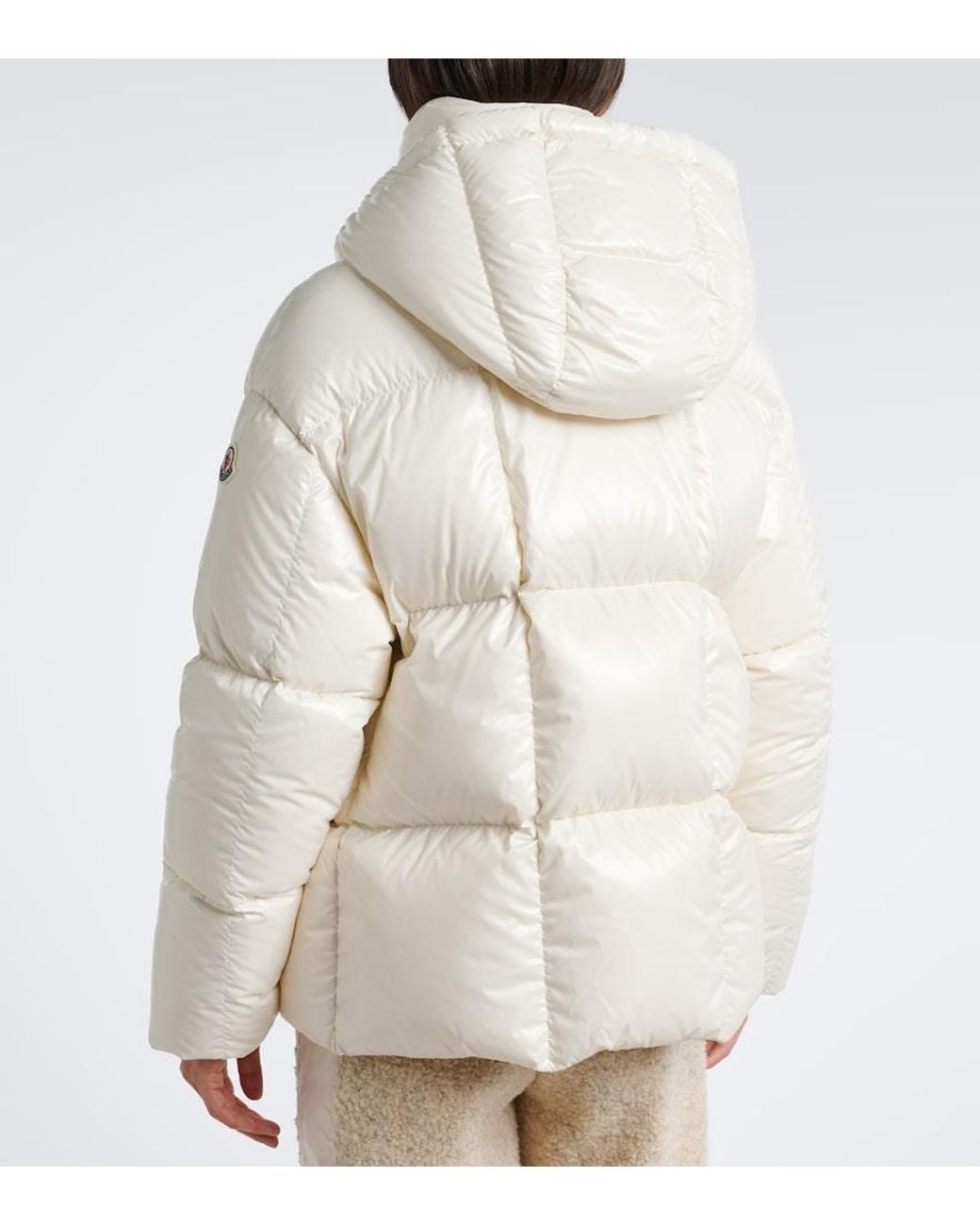Moncler Natural Parana Hooded Padded-Down Jacket