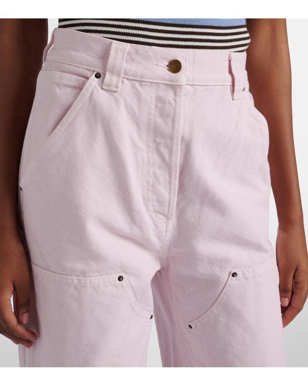 Prada Pink Cotton Canvas Cargo Pants