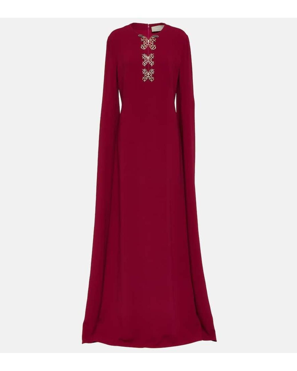 Elie Saab Red Embellished Crepe Gown