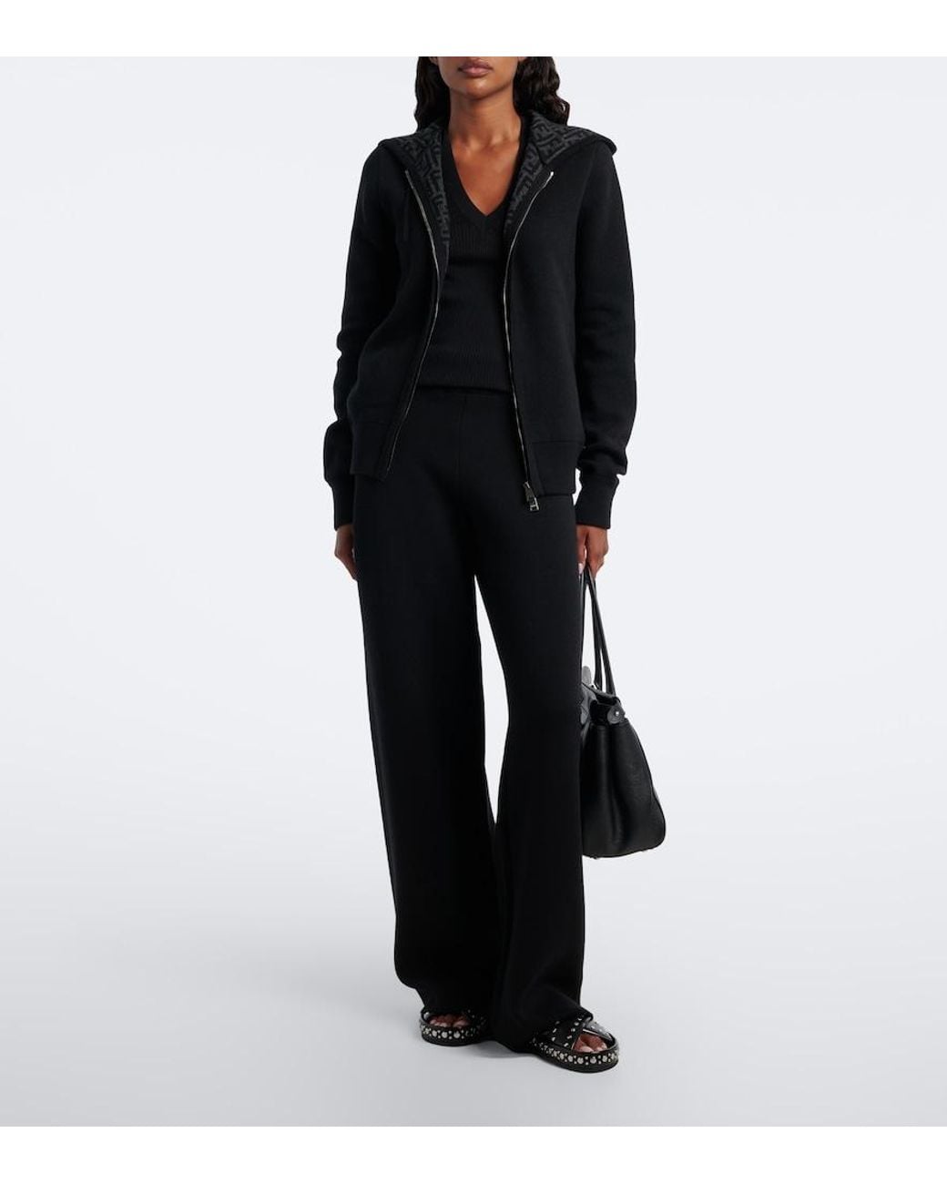 Fendi Blue Cashmere-Blend Sweatpants