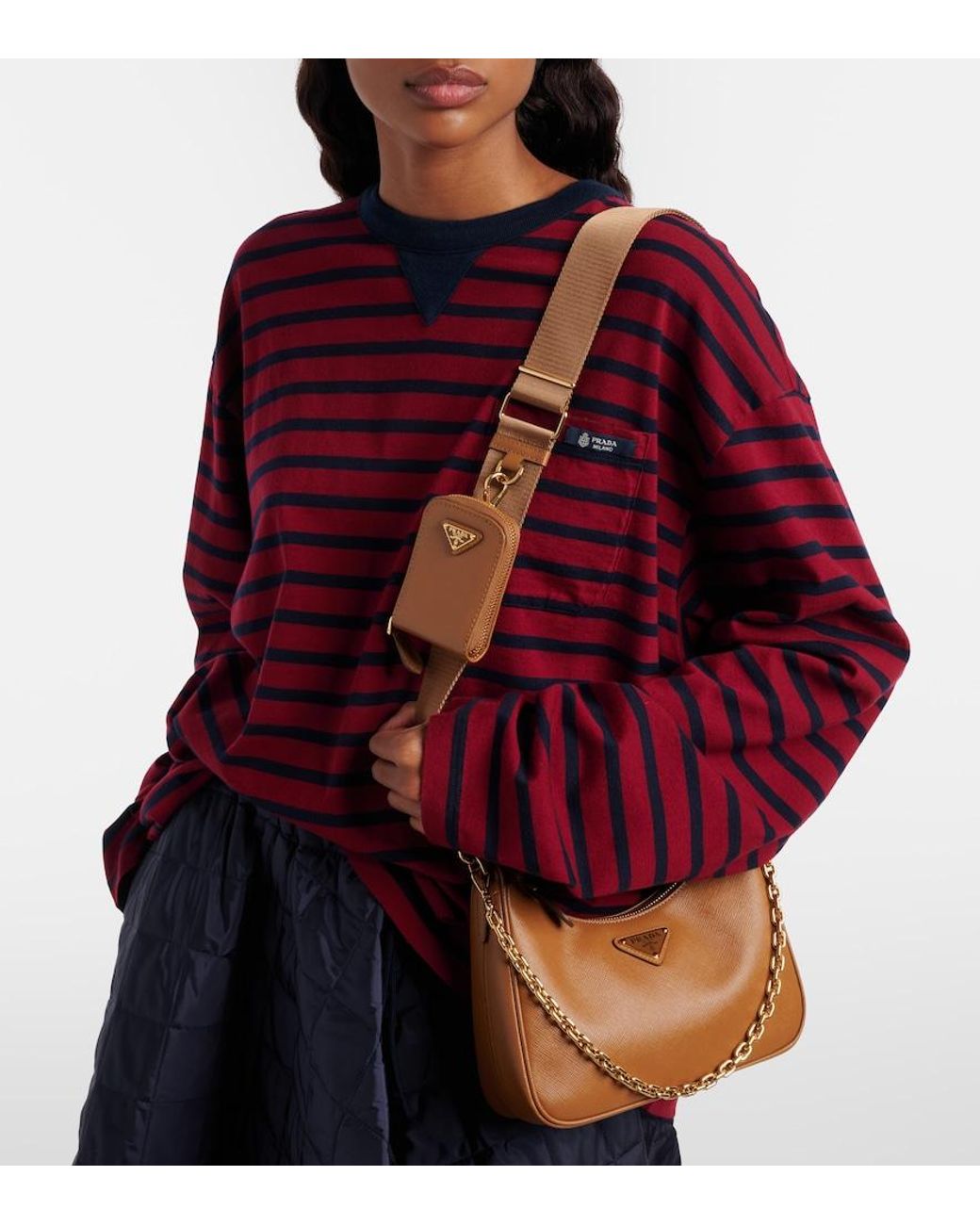 Prada Brown Re-Edition 2005 Small Leather Shoulder Bag