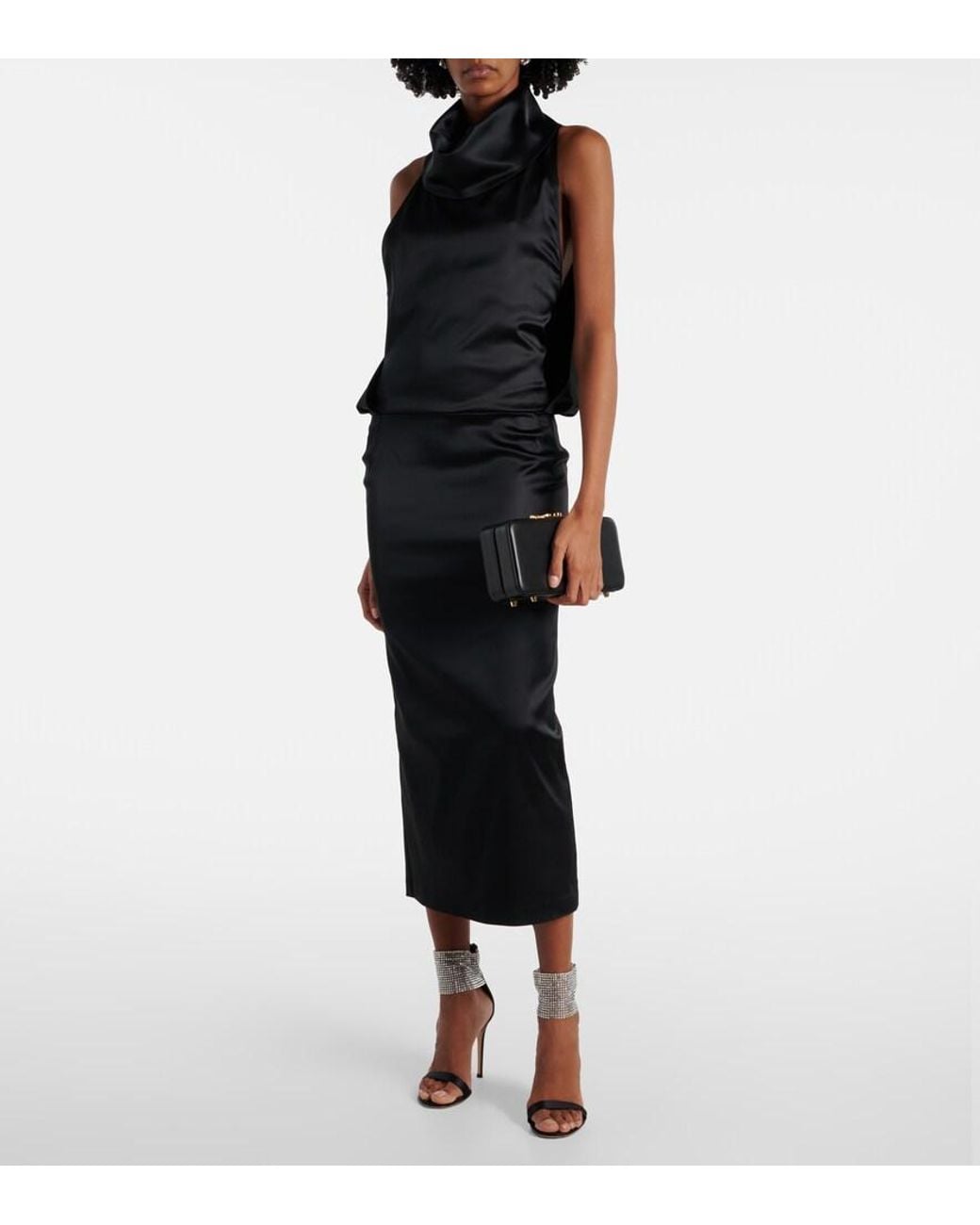Gianvito Rossi Black Vali Leather Clutch