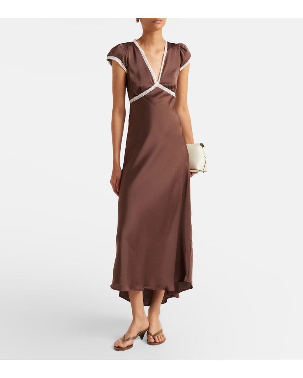 Faithfull The Brand Brown Elvira Midi Dress