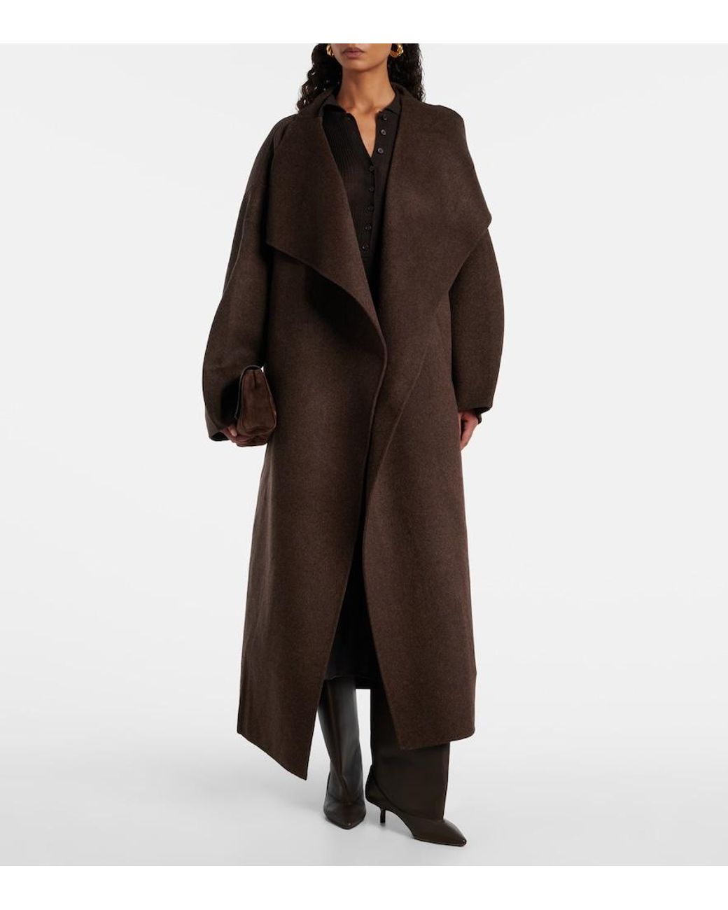 Frankie Shop Brown Leroy Wool-Blend Coat