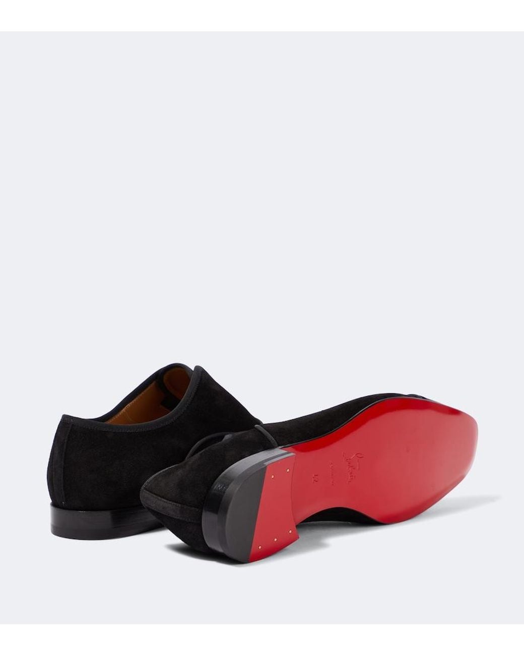Christian Louboutin Black Alpha Velour Oxford Shoes for men