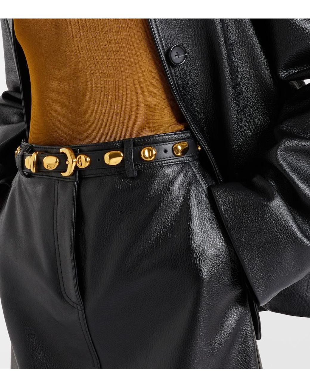 Amanu Black Vaal Embellished Leather Belt