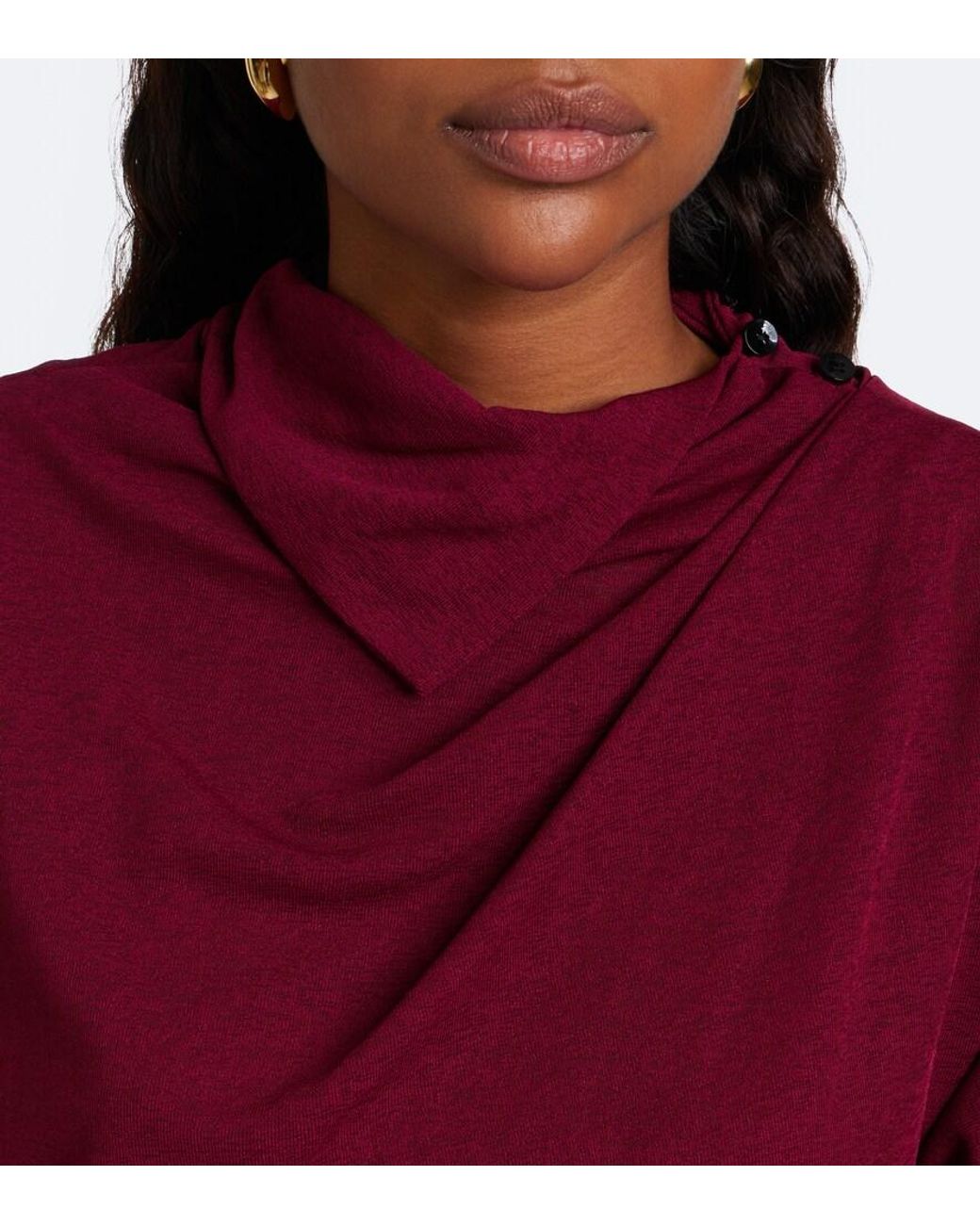 Proenza Schouler Purple Golda Draped Jersey Top