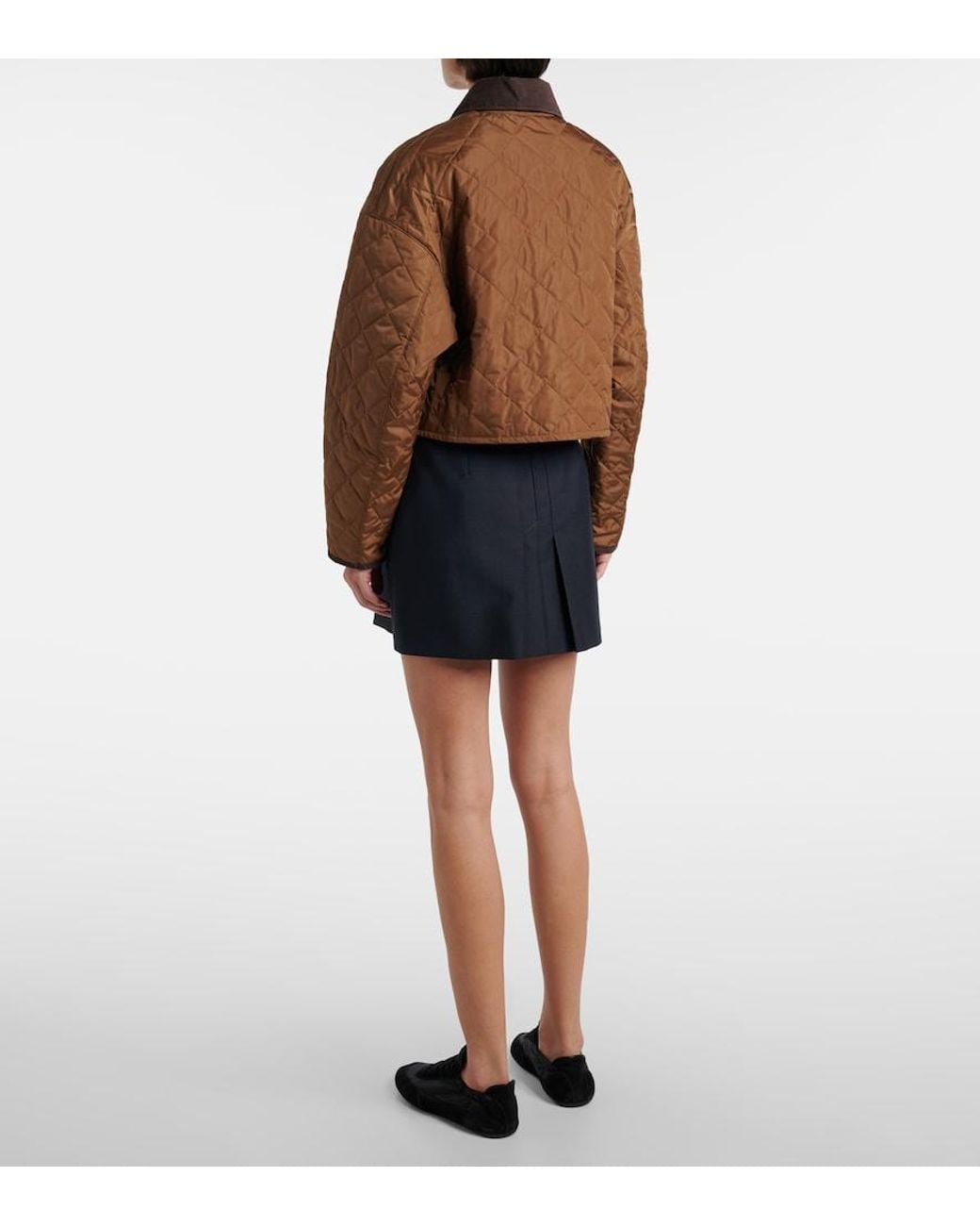 Prada Brown Re-Nylon Quilted Cropped Jacket