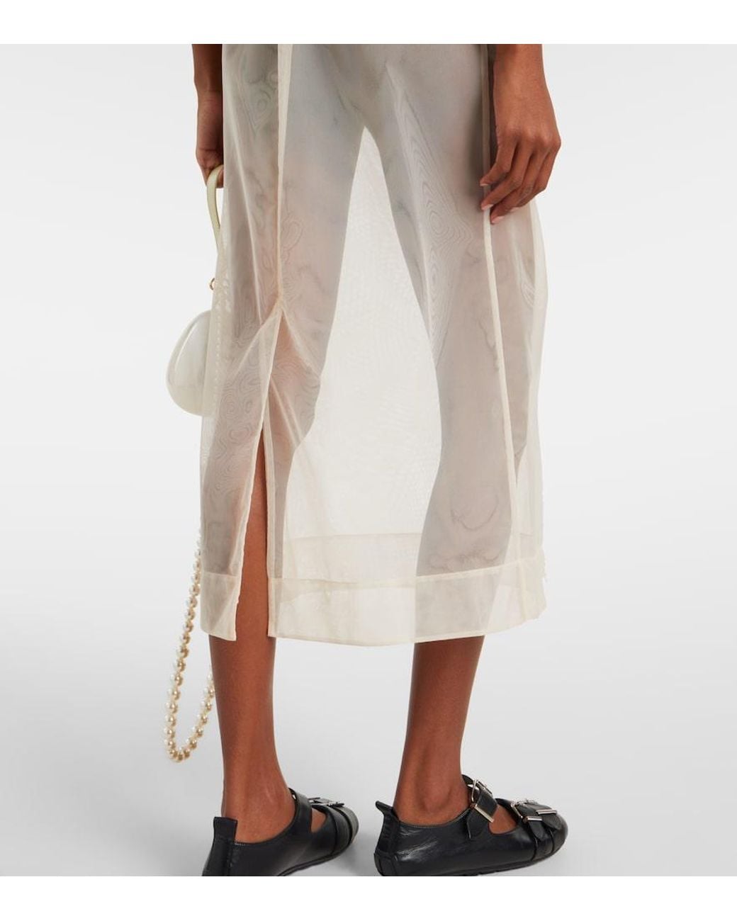 Simone Rocha White Tulle Midi Dress