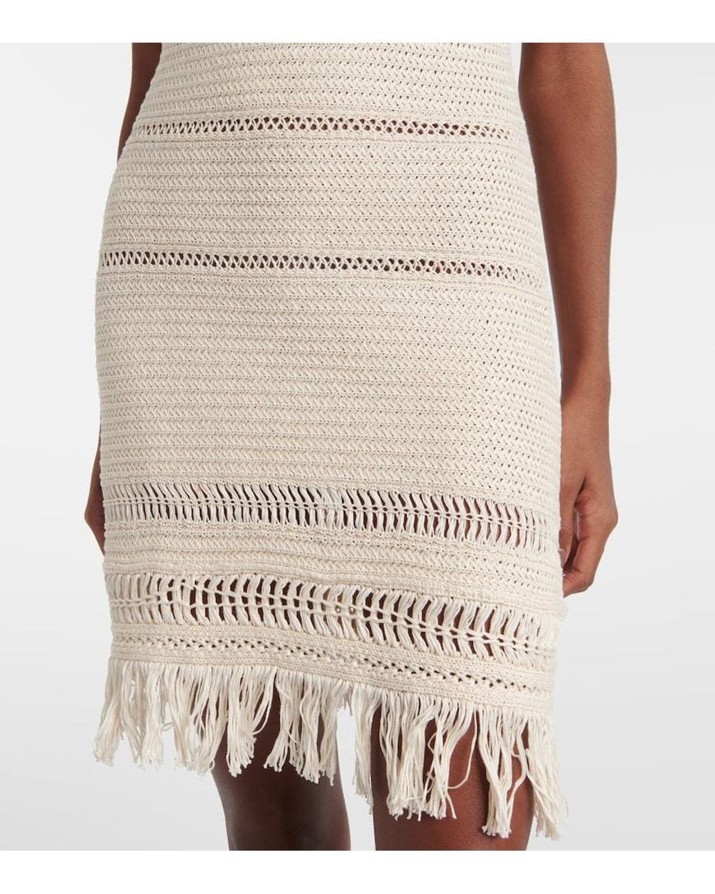 Isabel Marant Natural Araliage Macrame Cotton Minidress