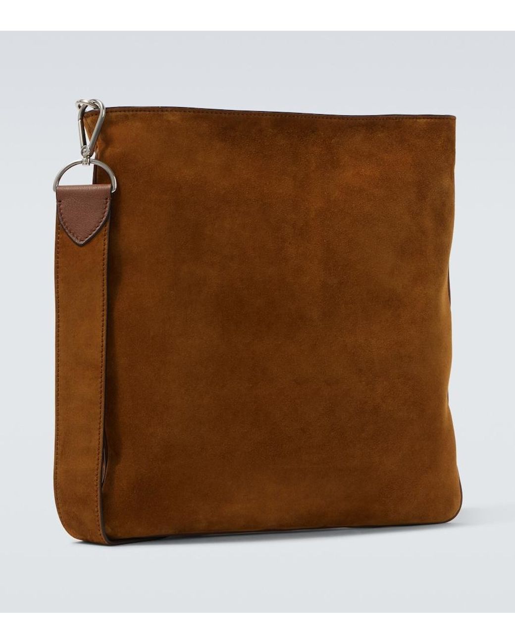 Metier Brown Slide Suede Messenger Bag for men