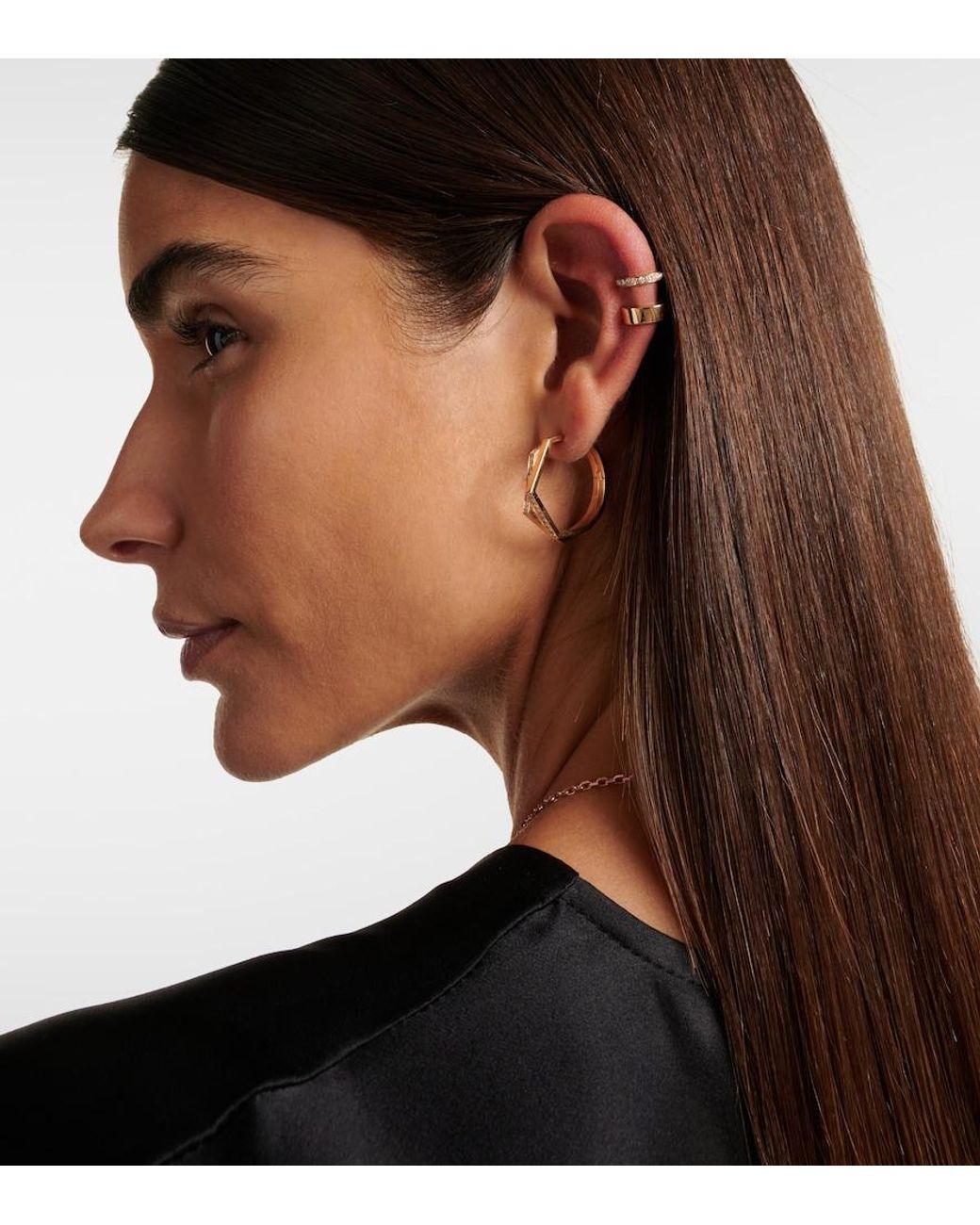 Repossi Natural Berbere Module 18-Kt Rose Ear Cuff With Diamonds