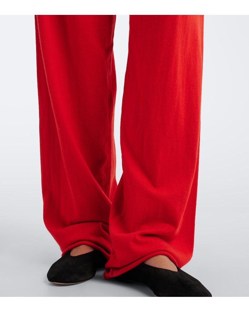 Extreme Cashmere Red N°353 Relax Cotton And Cashmere Straight Pants