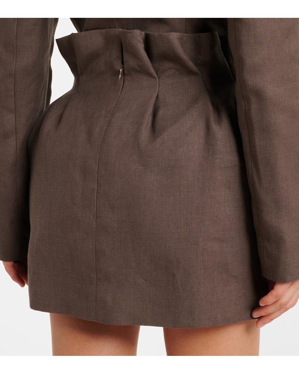 Magda Butrym Brown Linen Miniskirt