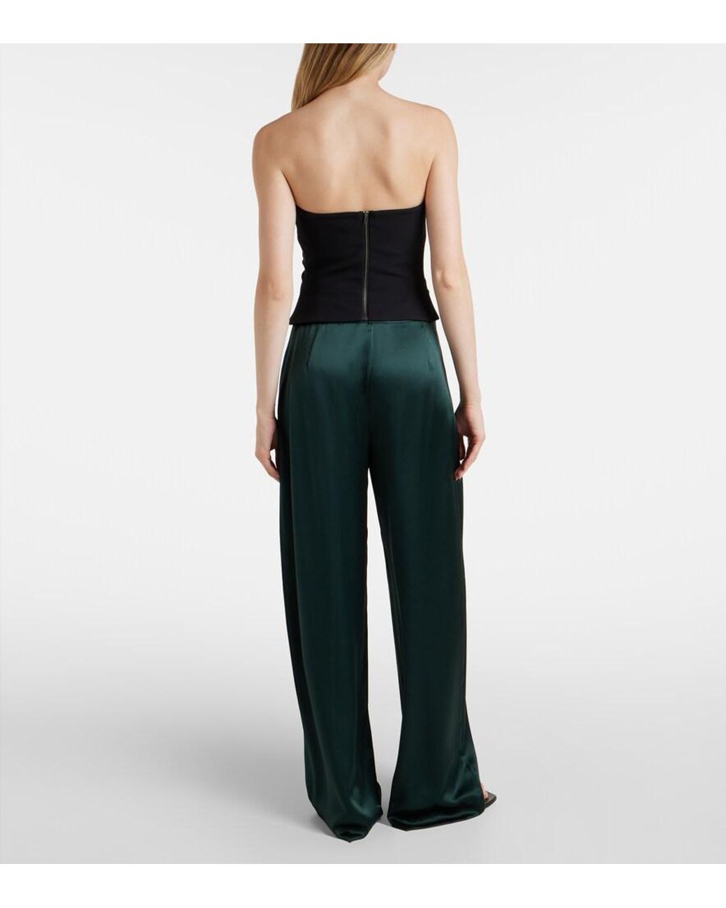 The Sei Black Ruched Crepe Tube Top