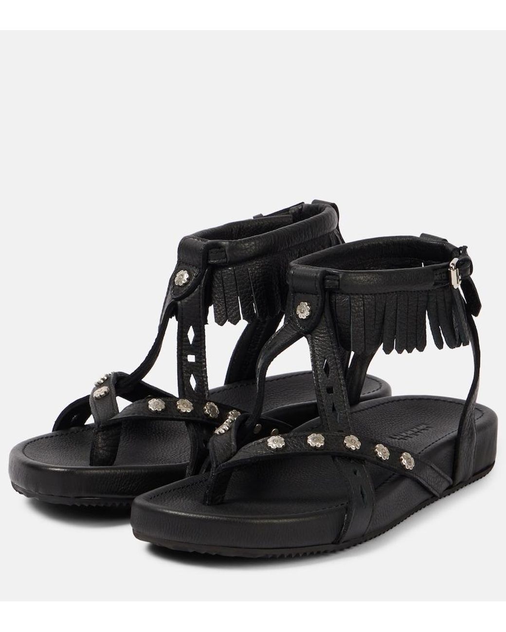 Isabel Marant Black Silya Studded Leather Sandals