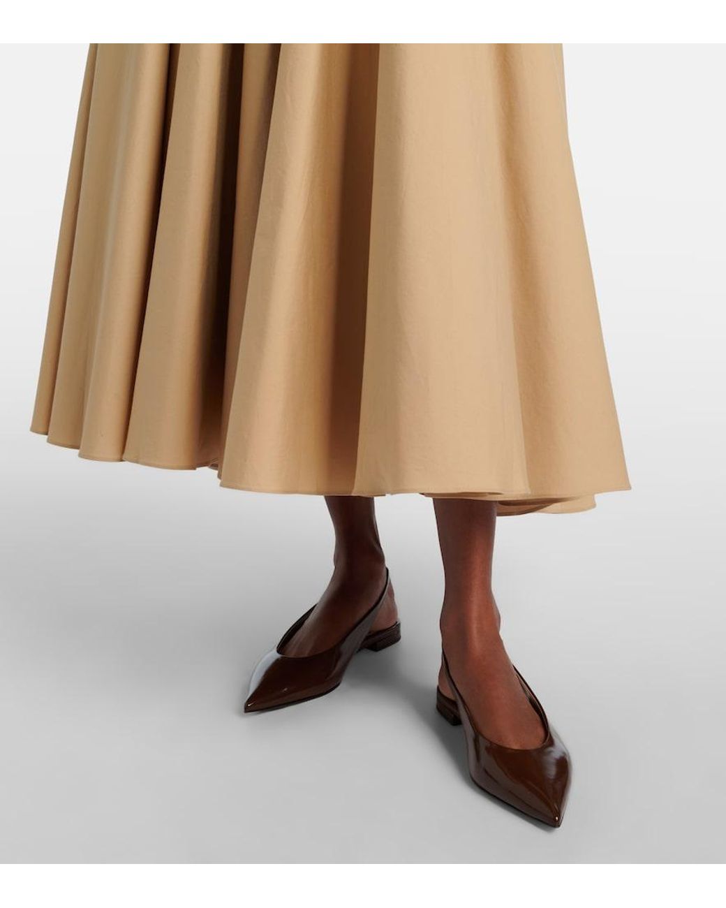 Gianvito Rossi Brown Patent Leather Slingback Flats