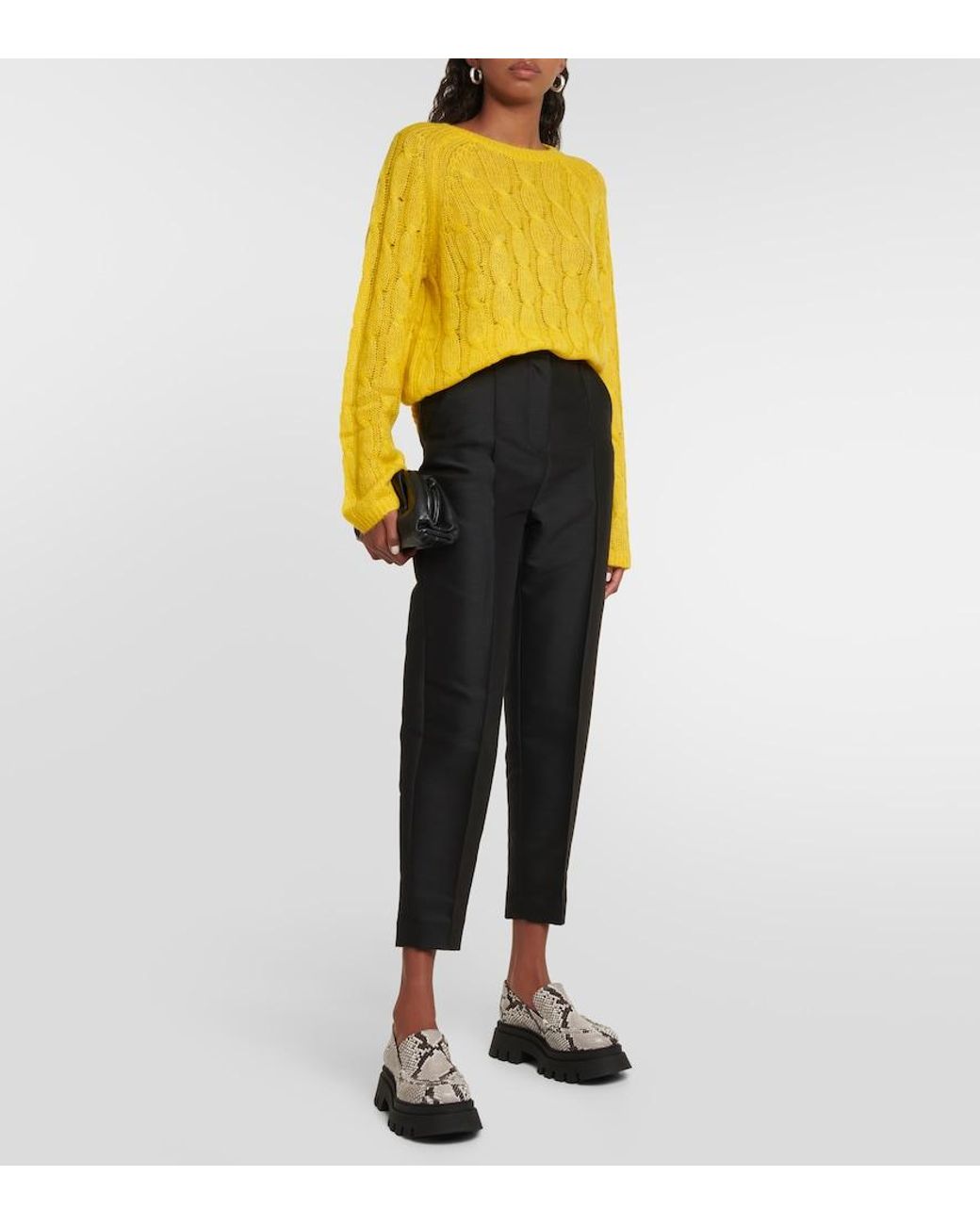 Dorothee Schumacher Black Printed Leather Platform Loafers