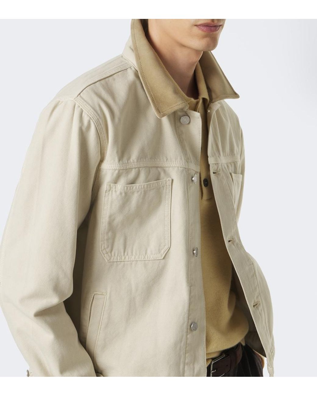 FRAME Natural Suede-Trimmed Cotton Field Jacket for men