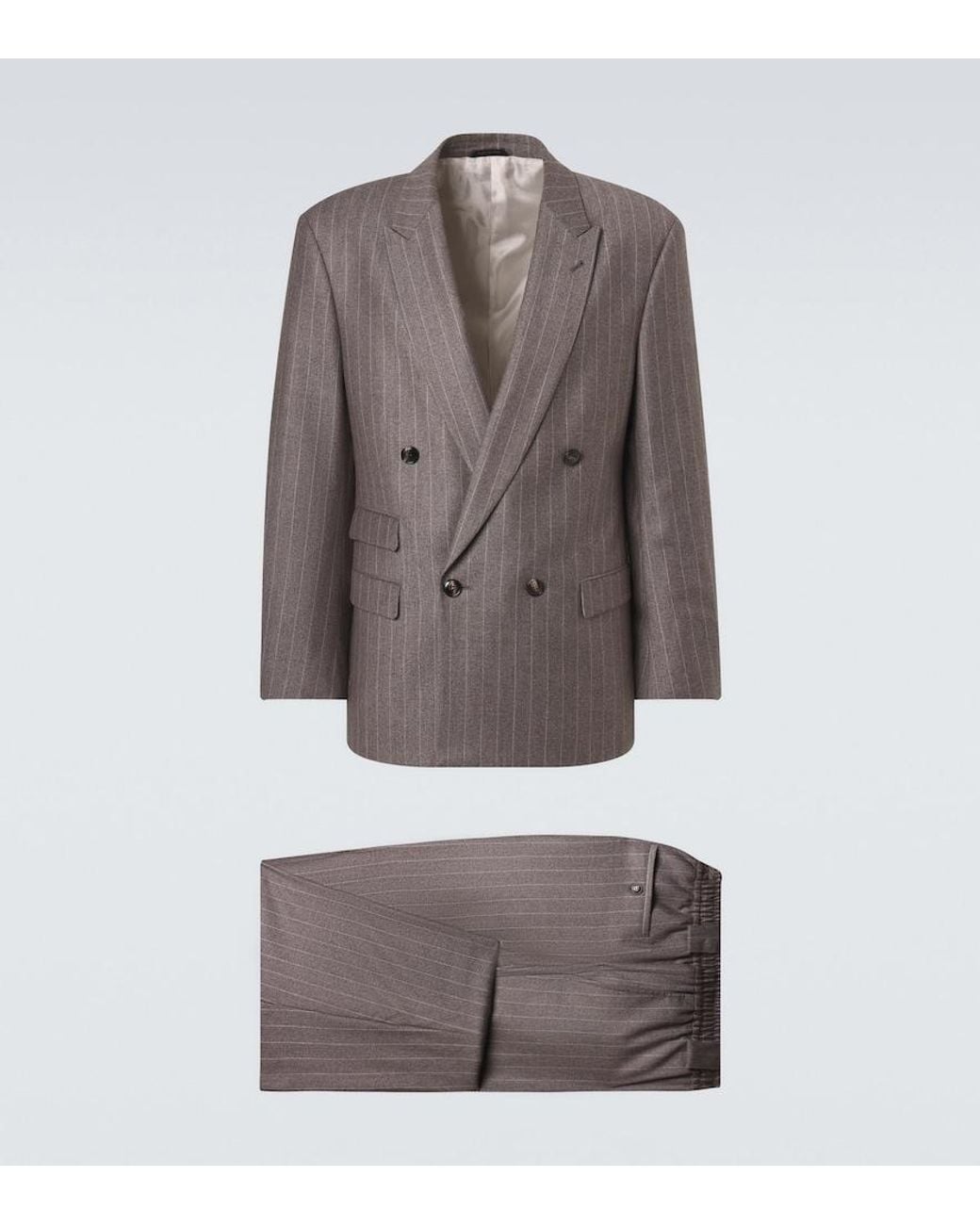Giorgio Armani Brown Pinstripe Virgin Wool Suit for men
