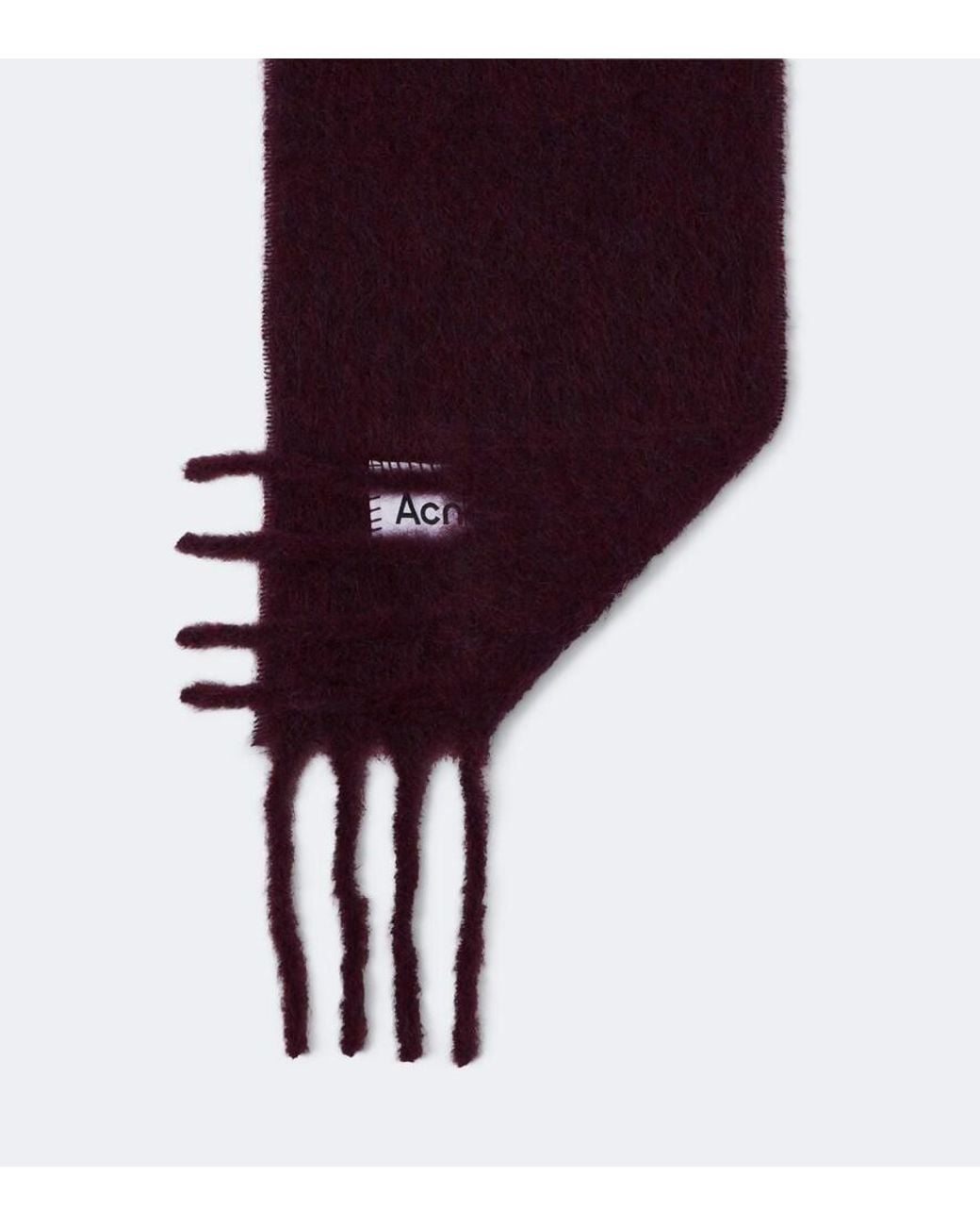 Acne Purple Fringed Alpaca, Wool, And Mohair-Blend Scarf