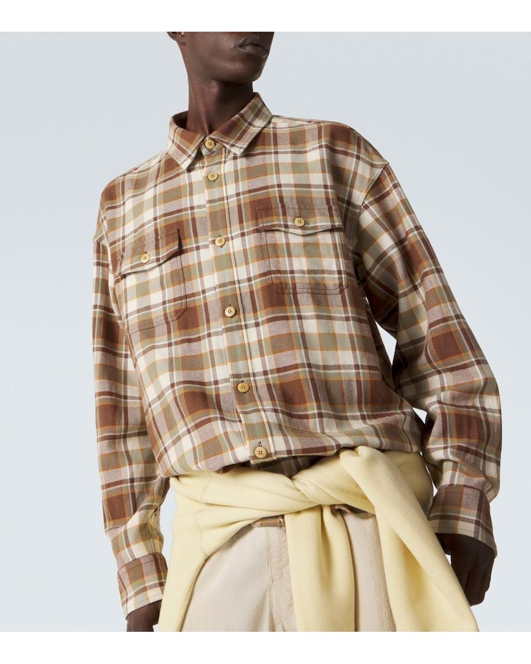 Visvim Brown Vintage Plaid Wool Shirt for men