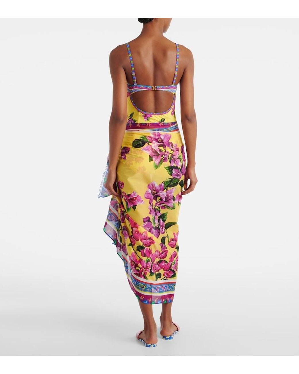 Dolce & Gabbana White Floral Cotton Cover-Up