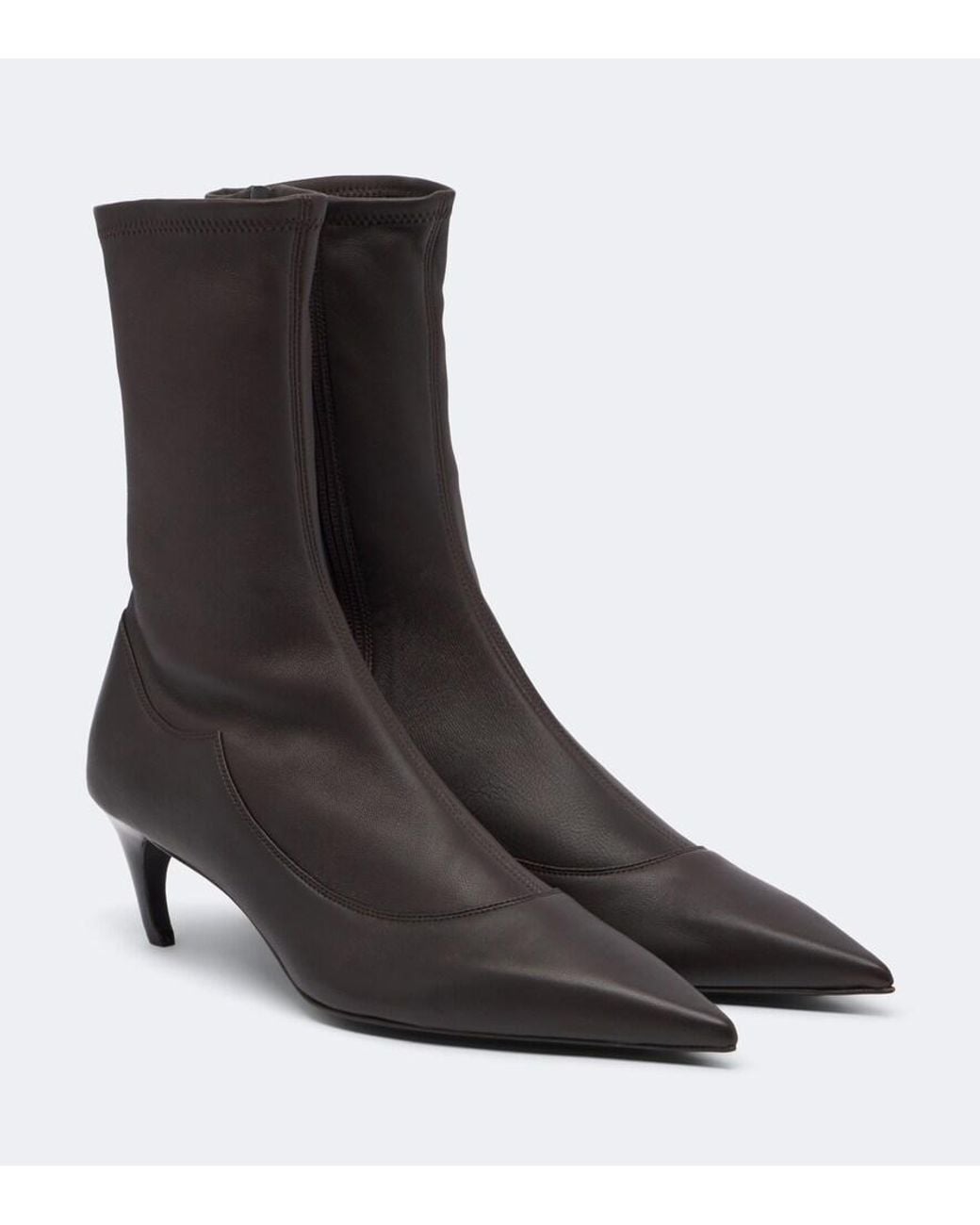 Khaite Black Valerie Leather Mid-Calf Boots