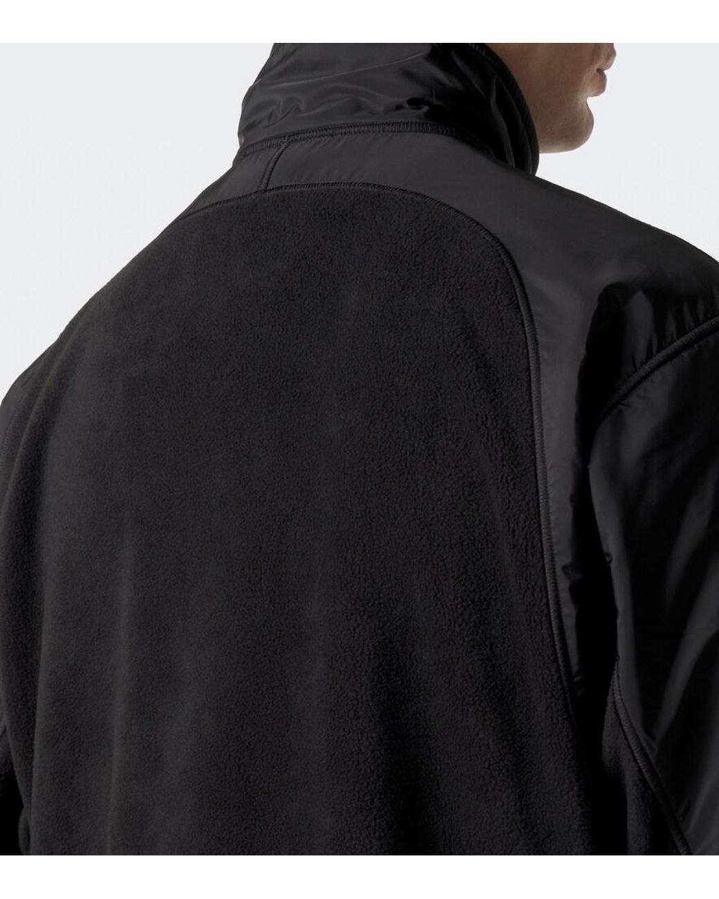 Prada Black Re-Nylon And Fleece Jacket for men