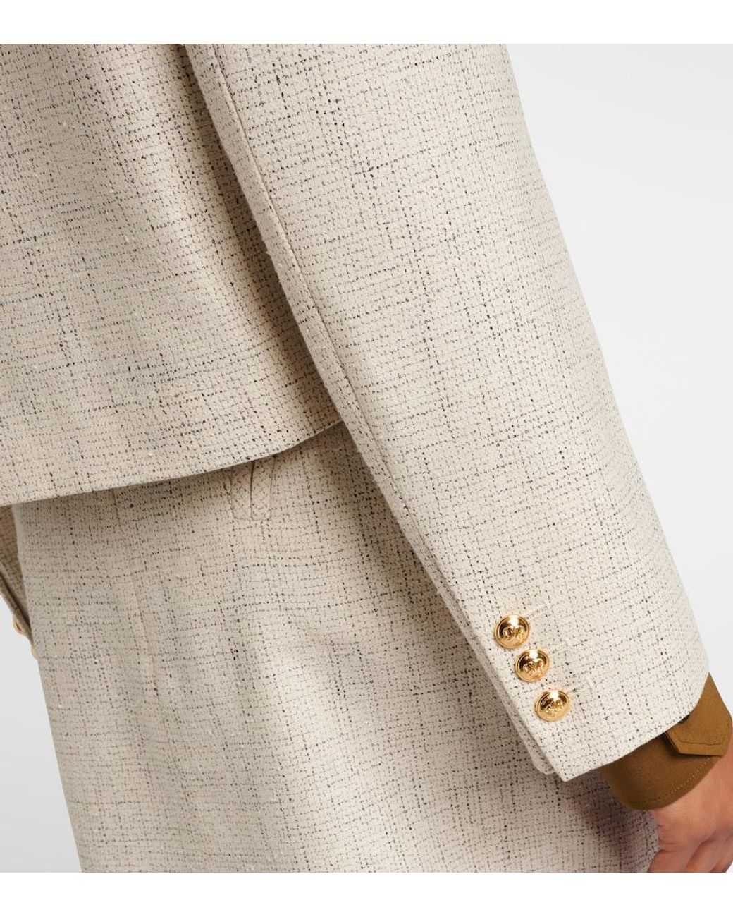 Blazé Milano White Crancy Shamo Tweed Jacket