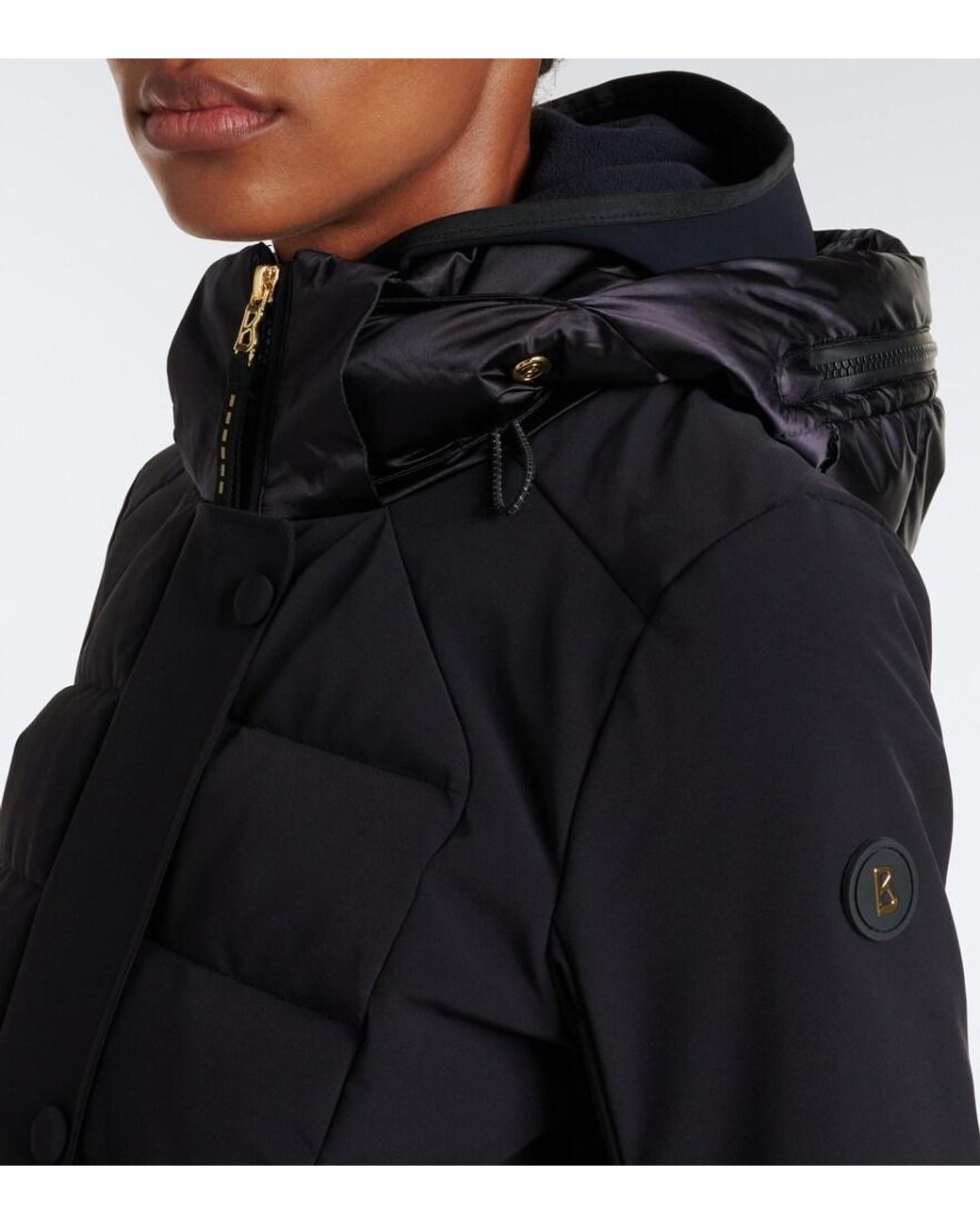 Bogner Black Elva Hooded Belted Ski Jacket