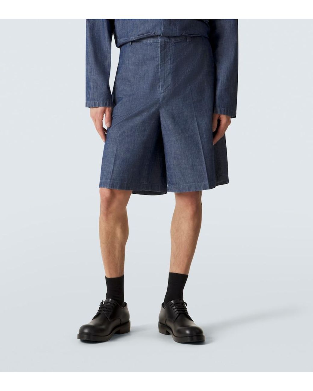 Jil Sander Blue Denim Bermuda Shorts for men
