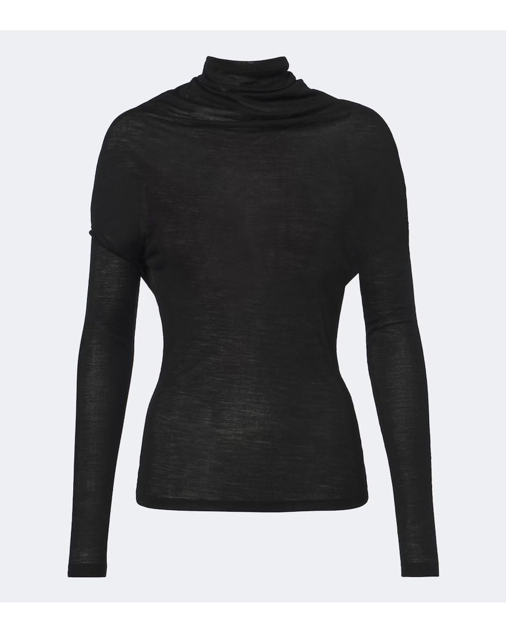 Victoria Beckham Black Draped Jersey Top