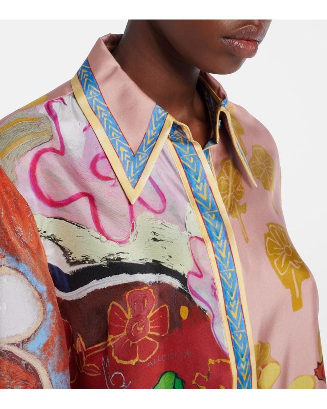 ALÉMAIS Multicolor X Mlak Printed Silk Twill Shirt