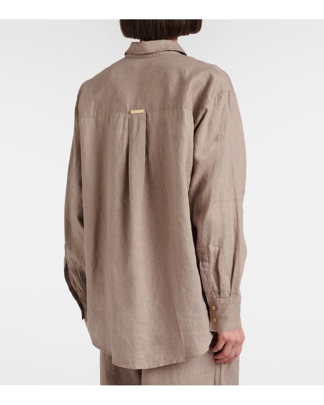 Heidi Klein Brown Zakynthos Linen Shirt
