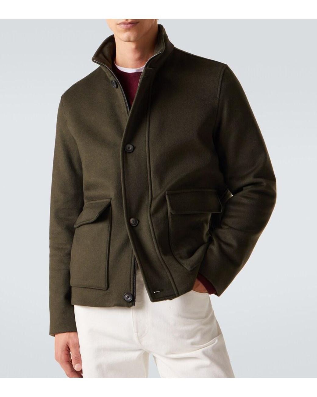 Herno Green Cashmere Jacket for men